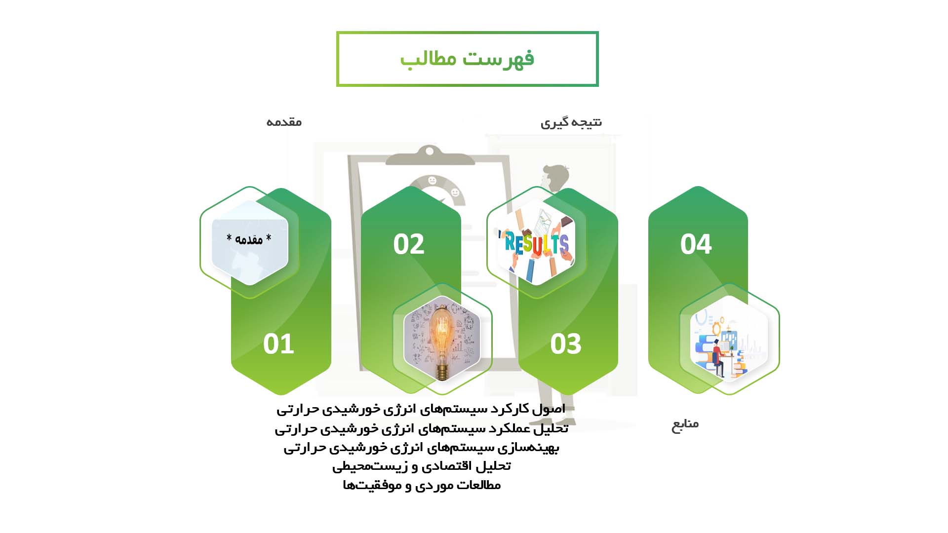 پاورپوینت در مورد تحلیل و بهینه‌سازی سیستم‌های انرژی خورشیدی حرارتی